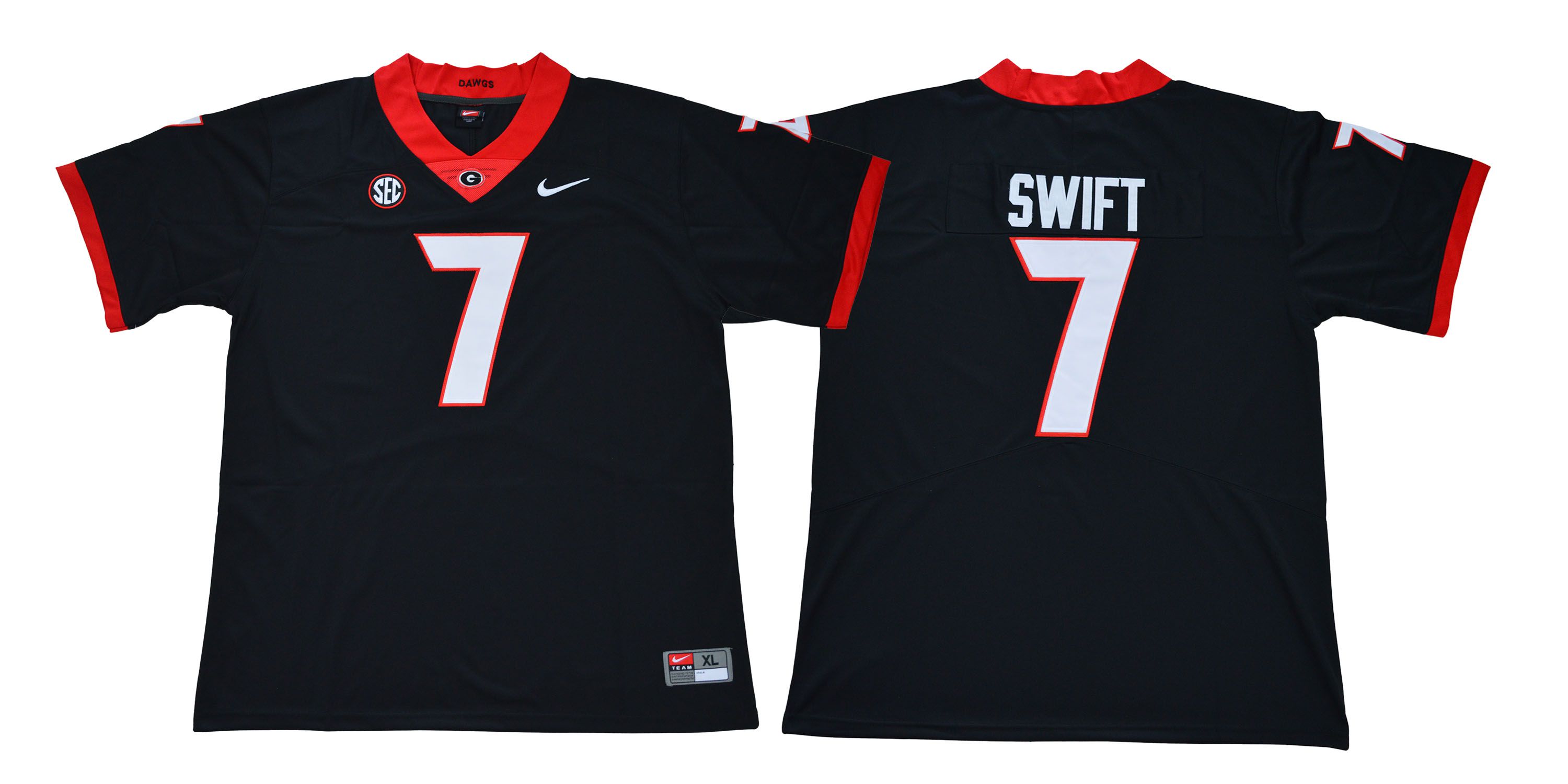 Men Georgia Bulldogs #7 Swift Legend Black NCAA Jerseys->cincinnati bengals->NFL Jersey